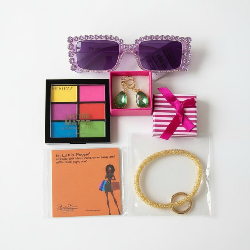 Pink Glam Party Favors Makeup Sunglasses Earrings Bracelet Goodie Bags‎ Women